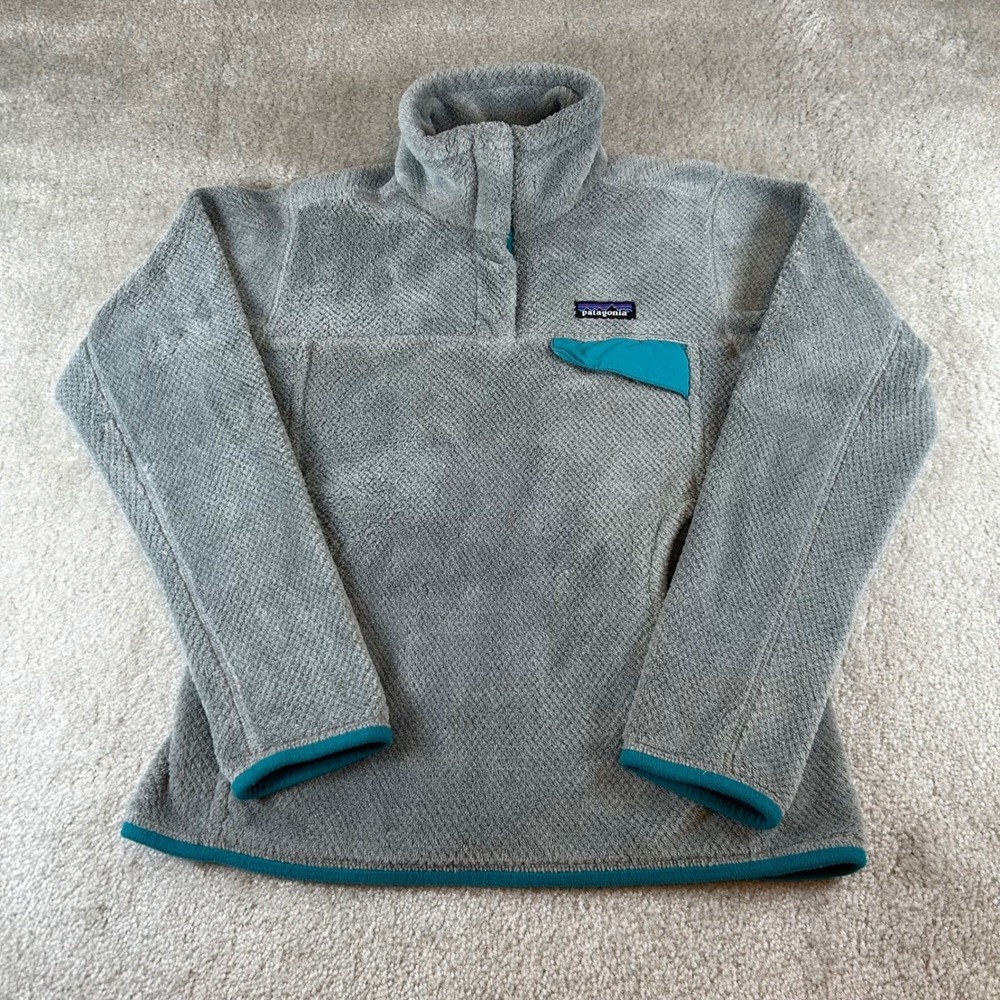 Patagonia Re-Tool Polartec Gray Soft Fleece Snap-T Pullover Jacket Women's Small